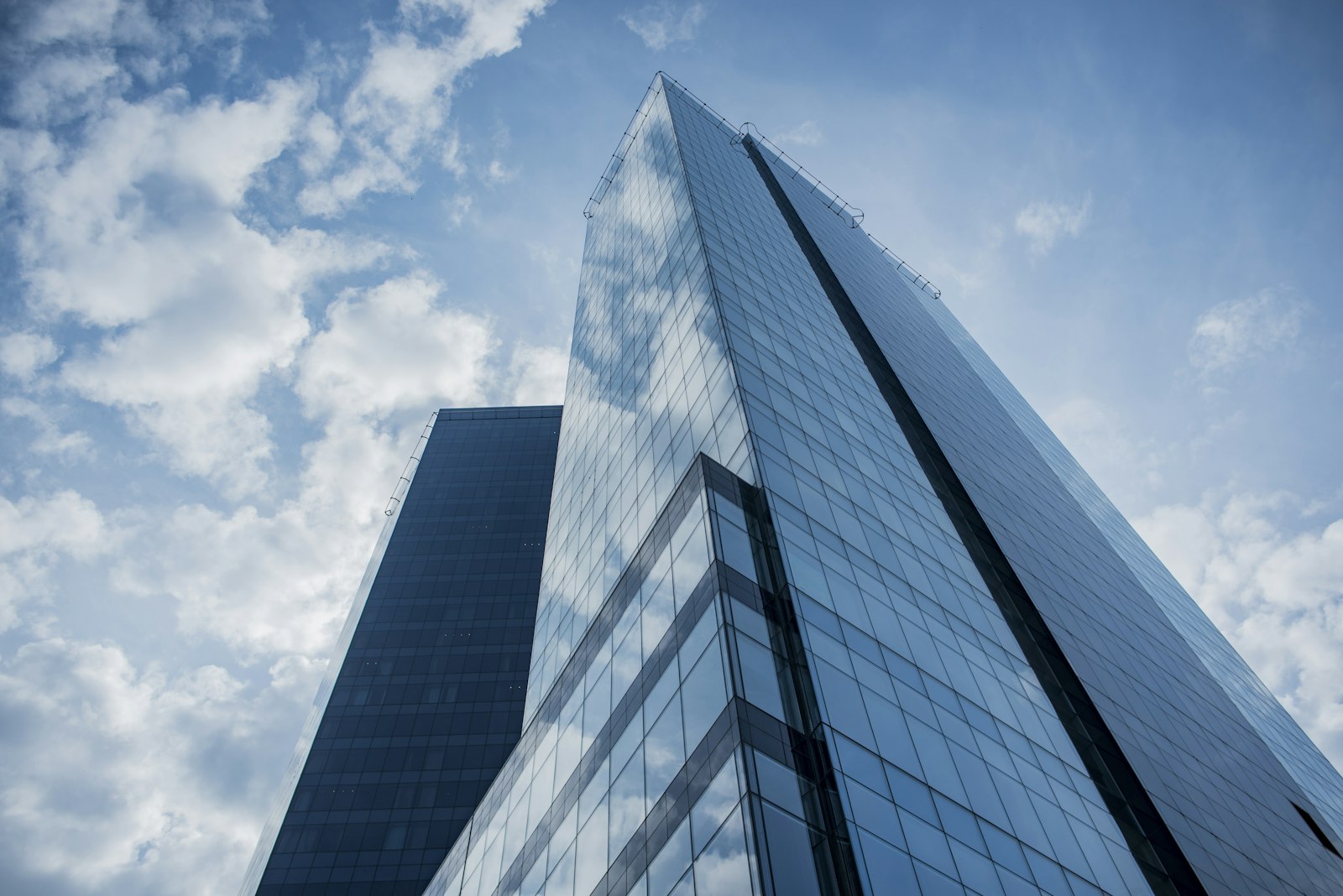 Glass office building facade